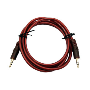 Аудіо-кабель (AUX) mini-jack 3.5мм(M)-mini-jack 3.5мм(M) 1.5м Dark red
