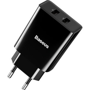 Зарядний пристрій Baseus Speed Mini Dual U Charger 10.5W 2xUSB White (EU) (CCFS-R01)