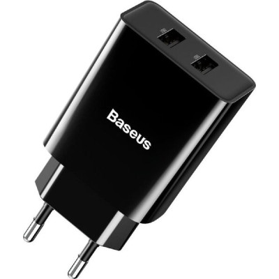 Зарядний пристрій Baseus Speed Mini Dual U Charger 10.5W 2xUSB White (EU) (CCFS-R01)