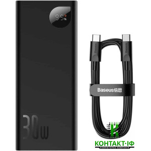 Power Bank Baseus Adaman Metal Digital Display Quick Charge PD3.0+QC3.0 30W 20000mAh Black (PPAD030001) (PPADM30)