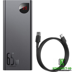 Power Bank Baseus Adaman Metal Digital Display Quick Charge PD2.0+QC4.0 65W 20000mAh Black (PPIMDA-D01) (PPADM65)