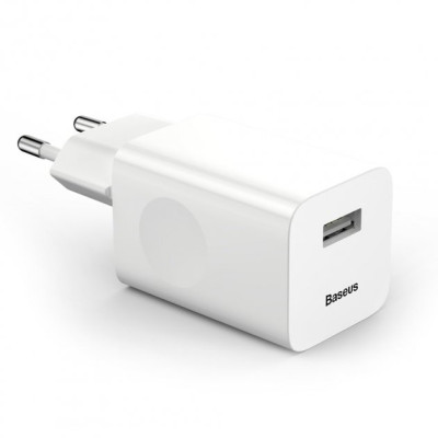 Зарядний пристрій Baseus USB Wall Charger Quick Charge 3.0 24W White (CCALL-BX02)
