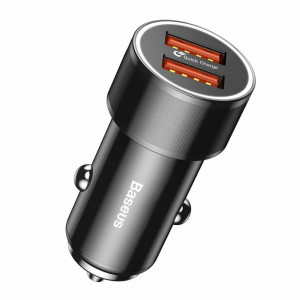 Зарядний пристрій Baseus Small Screw Dual-USB QC 3.0 36W Black