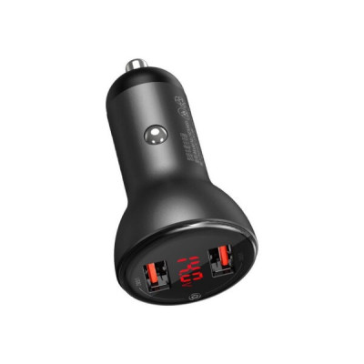 Зарядний пристрій Baseus Digital Display Dual SCP QC U+U 45W Gray (CCBX-B0G)