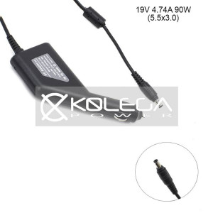 Car +USB QC3.0 Samsung 19v 2.1a, 2.37a, 3.33a, 3.5a, 4.74a 5.5mm*3.0mm pin inside