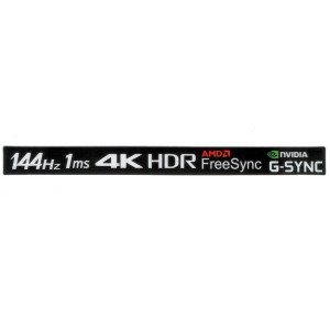 Наклейка монітора 144Hz 1ms 4K HDR AND FreeSync Nvidia G-SYNC