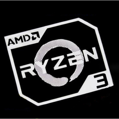 Наклейка AMD Ryzen 3 Silver Chrome (metal)