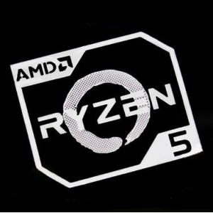 Наклейка AMD Ryzen 5 Silver Chrome (metal)