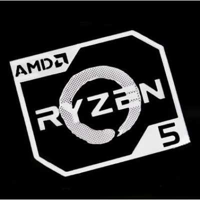 Наклейка AMD Ryzen 5 Silver Chrome (metal)