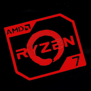 Наклейка AMD Ryzen 7 Red (metal)