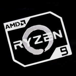 Наклейка AMD Ryzen 9 Silver Chrome (metal)