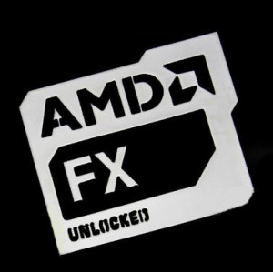 Наклейка AMD Unlocked FX Silver Chrome (metal)
