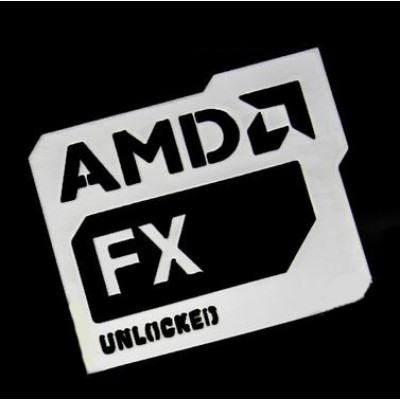 Наклейка AMD Unlocked FX Silver Chrome (metal)
