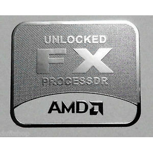 Наклейка AMD Unlocked FX Processor 20x17mm silver,chrome