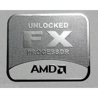 Наклейка AMD Unlocked FX Processor 20x17mm silver,chrome