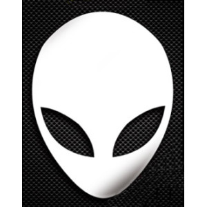 Наклейка Alienware logo chrome 4x2,8cm