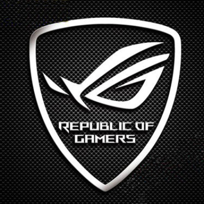 Наклейка Asus Republic of Gamers ROG 30x25mm Silver Chrome Sticker Metal