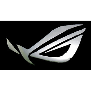 Наклейка Asus ROG Republic of Gamers Silver Chrome Metal 30x18mm
