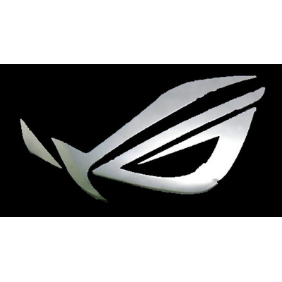 Наклейка Asus ROG Republic of Gamers Silver Chrome Metal 30x18mm