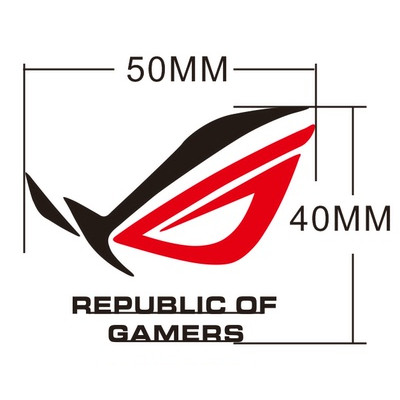 Наклейка Asus Republic of Gamers ROG logo Red-Black Sticker Metal 50x40mm