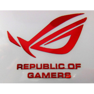 Наклейка Asus Republic of Gamers ROG logo Red Sticker Metal 50x40mm