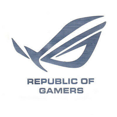 Наклейка Asus Republic of Gamers ROG 50x40mm logo Silver Sticker Metal