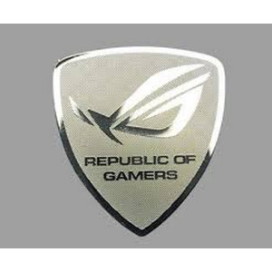Наклейка Asus Republic of Gamers ROG хром 27X30mm