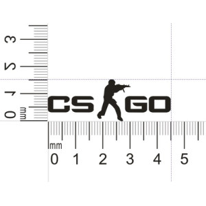 Наклейка CS GO Silver Metal 3x1.3cm