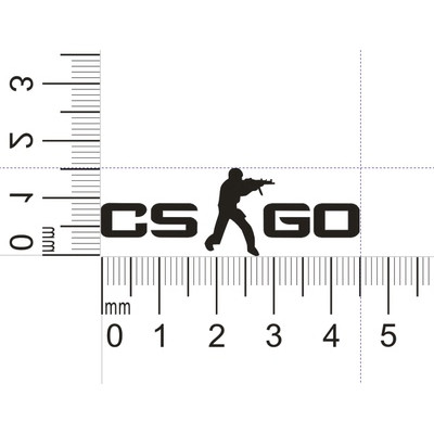 Наклейка CS GO Silver Metal 3x1.3cm