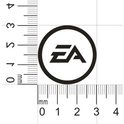 Наклейка Electronic Arts EA Games silver Metal 3x3cm