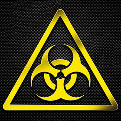 Наклейка Radiation 2 gold, metal 3cm