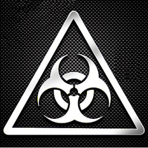 Наклейка Radiation 2 silver, metal 3cm