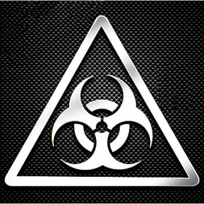 Наклейка Radiation 2 silver, metal 3cm