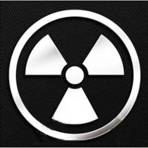 Наклейка Radiation 3 silver, metal 3cm