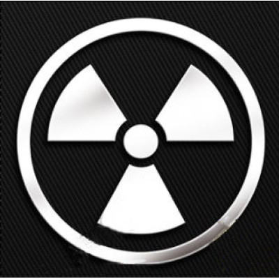 Наклейка Radiation 3 silver, metal 3cm