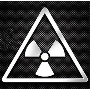 Наклейка Radiation silver, metal 3cm