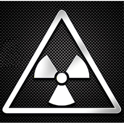 Наклейка Radiation silver, metal 3cm