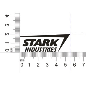 Наклейка STARK Industries silver Metal 5.5x2cm