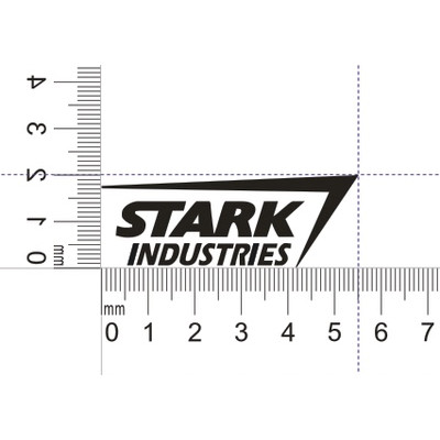 Наклейка STARK Industries silver Metal 5.5x2cm