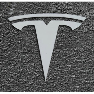 Наклейка TESLA logo chrome, metal 5x4,5cm