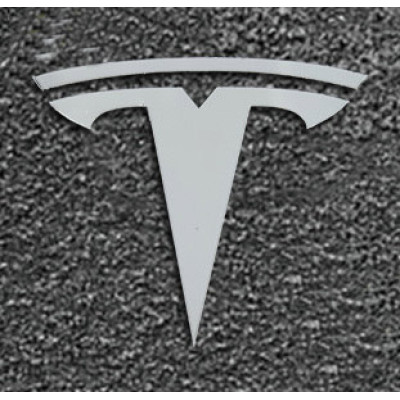 Наклейка TESLA logo chrome, metal 5x4,5cm