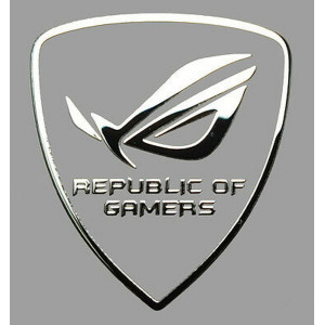 Наклейка Asus Republic of Gamers ROG Silver Chrome Sticker Metal 39x34mm