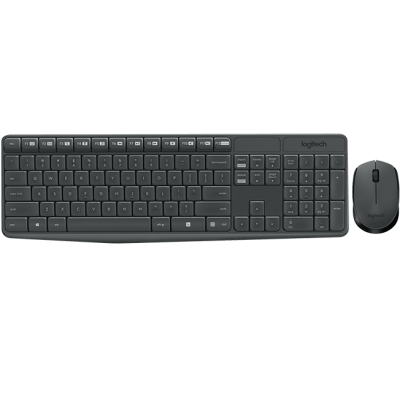 Комплект бездротовий Logitech MK235 Wireless Keyboard and Mouse Combo RU Black
