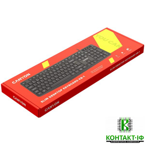 Клавіатура дротова Slim CANYON CNE-CKEY01 KB-1 USB2.0 Black UKR