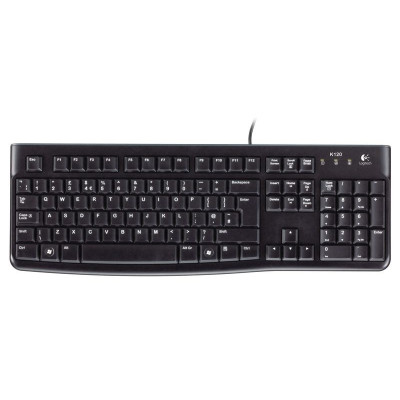Клавіатура дротова Logitech K120 Black UKR USB OEM (920-002643)
